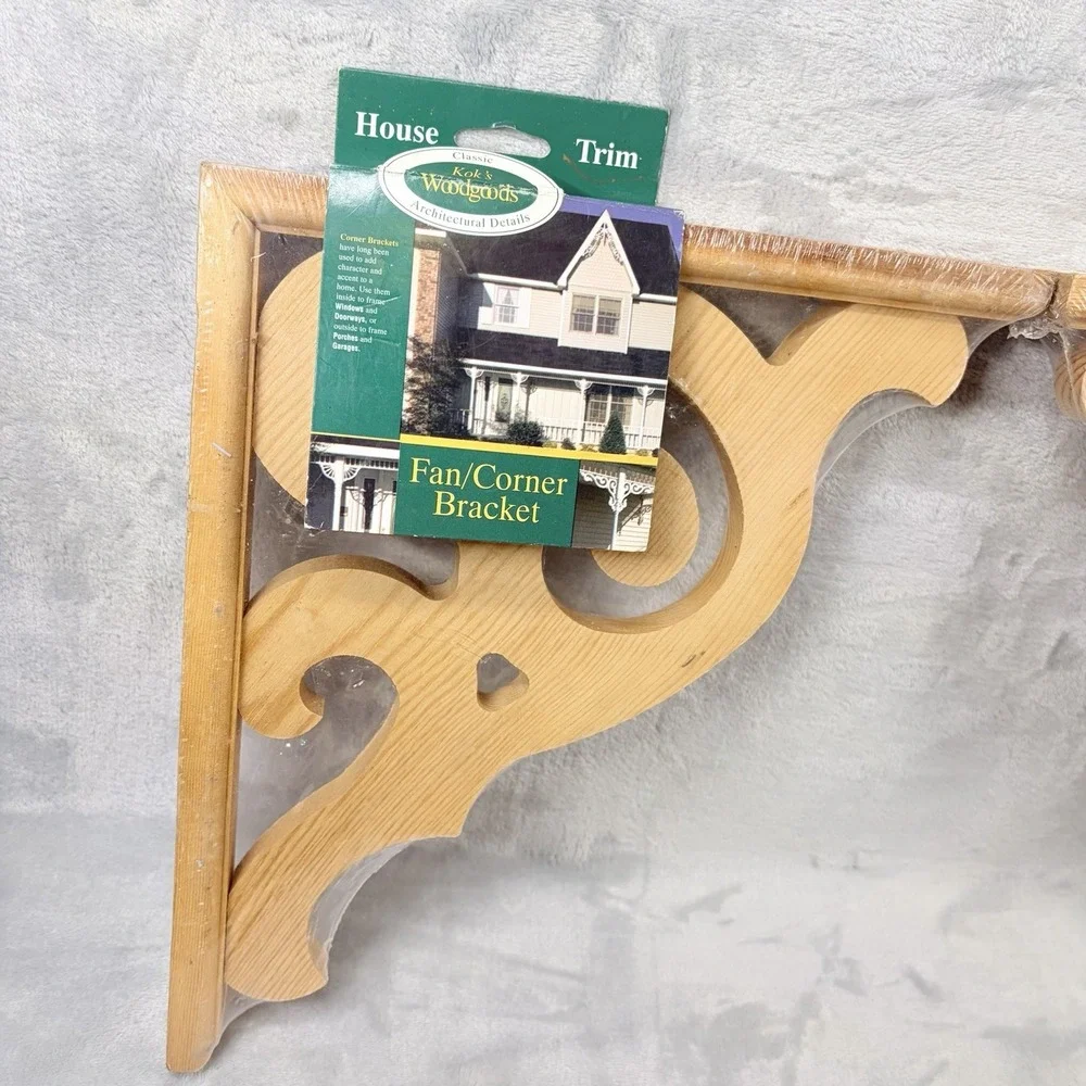 Pair Kok's Woodgoods‎ Fan Corner Brackets Victorian Porch Trim 12x12 NOS